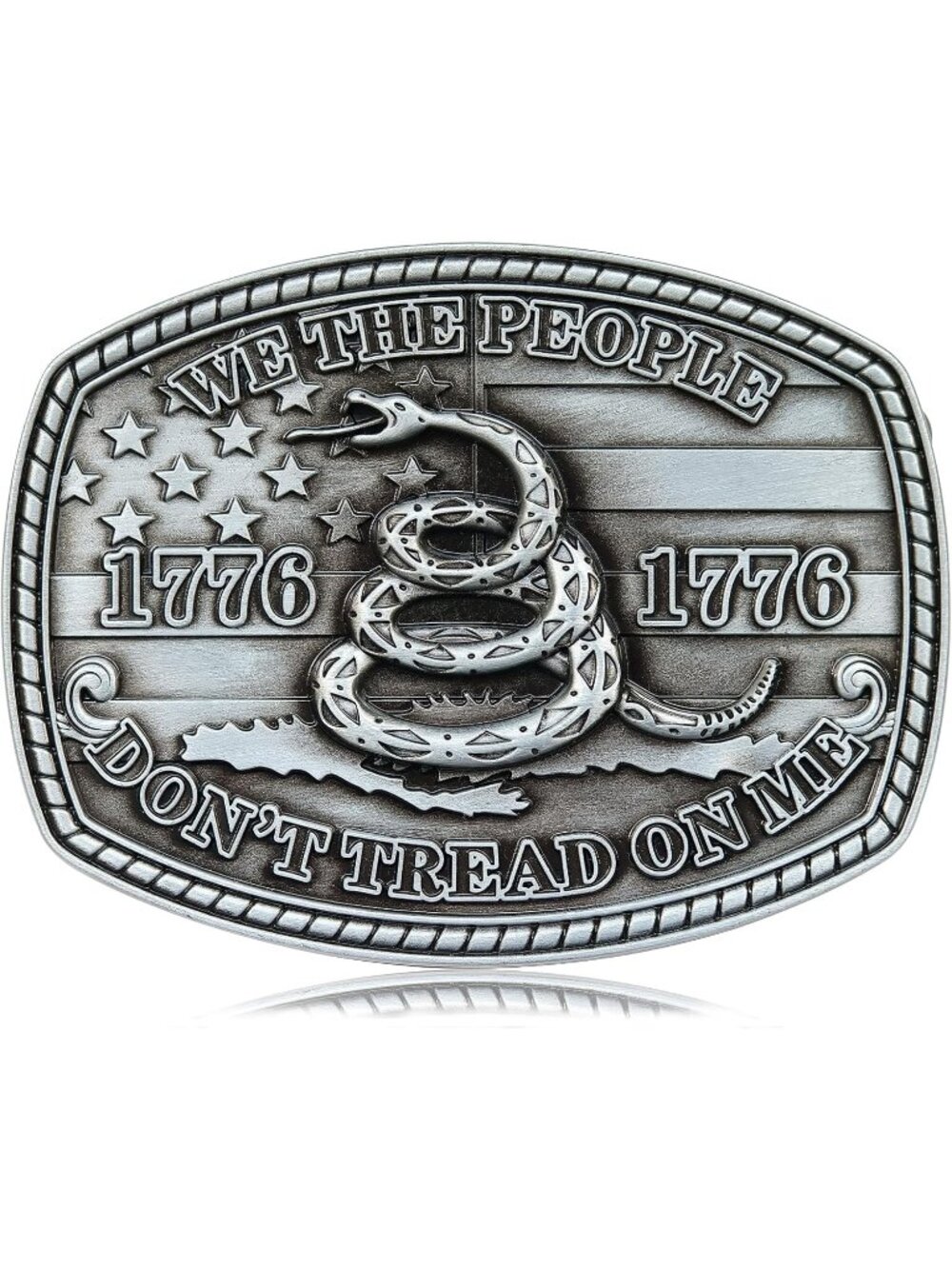 Men Rattlesnake Silver Western Cowboy Buckle Large Gift for Men Women Belt